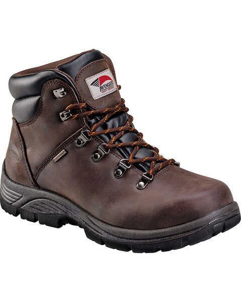 Image #1 - Avenger Men's Waterproof Hiker EH Work Boots - Round Toe, Brown, hi-res