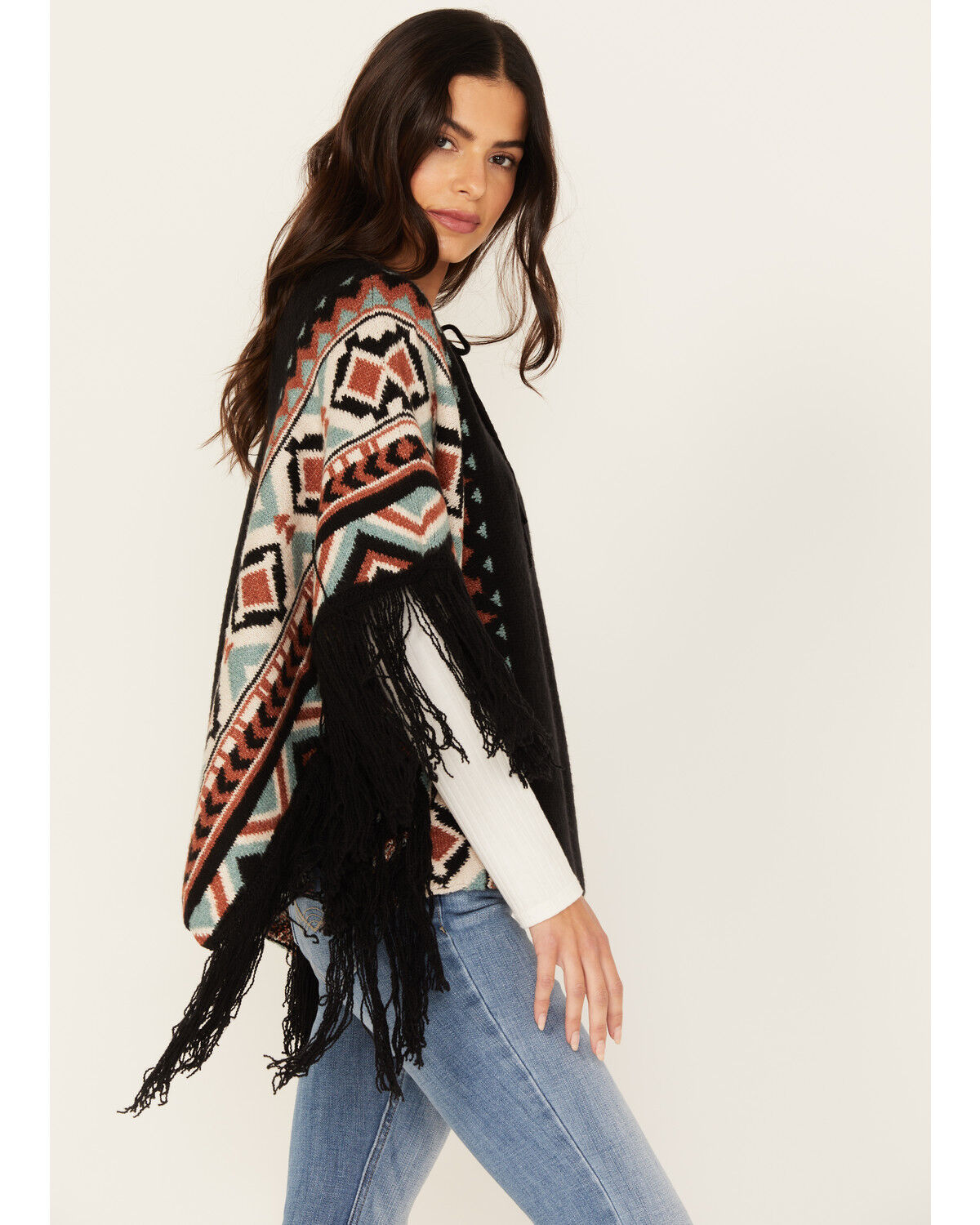 Image #2 - Idyllwind Women's Bootleg Poncho Sweater, Black, hi-res