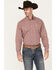 Image #1 - Cinch Men's Geo Print Long Sleeve Button-Down Western Shirt, Red, hi-res