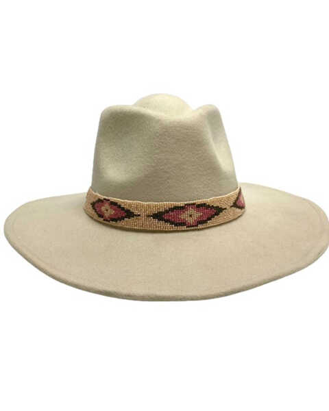 Nikki Beach Women's Cobra Felt Western Fashion Hat , White, hi-res