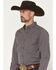 Image #2 - Ariat Men's Pro Series Wheaton Plaid Print FItted Long Sleeve Button-Down Western Shirt, Navy, hi-res
