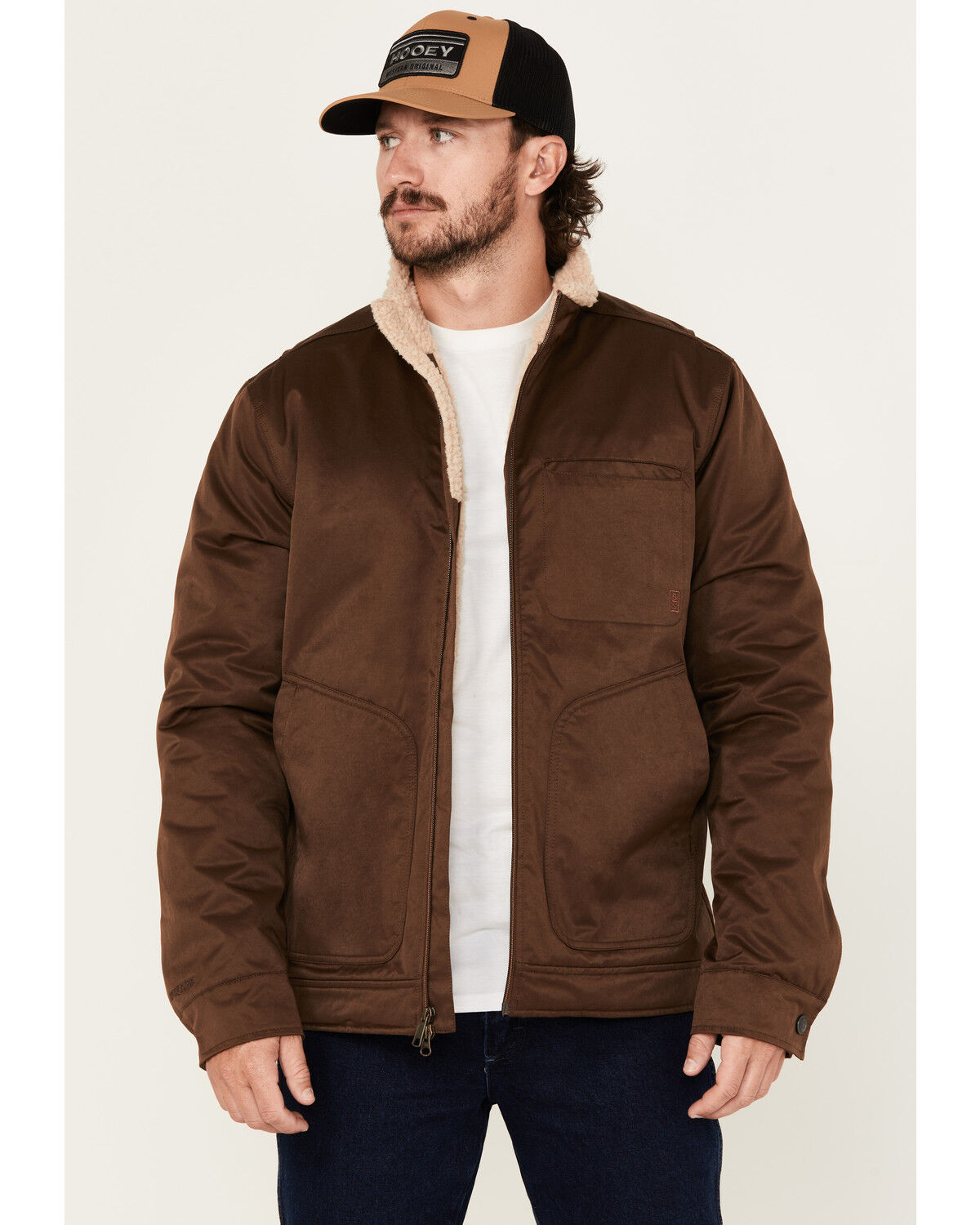 Image #1 - Brothers and Sons Men's Hanson Concealed Carry Sherpa Lined Jacket, Brown, hi-res