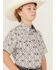 Image #2 - Cody James Boys' High Plains Southwestern Print Short Sleeve Snap Western Shirt , Light Blue, hi-res