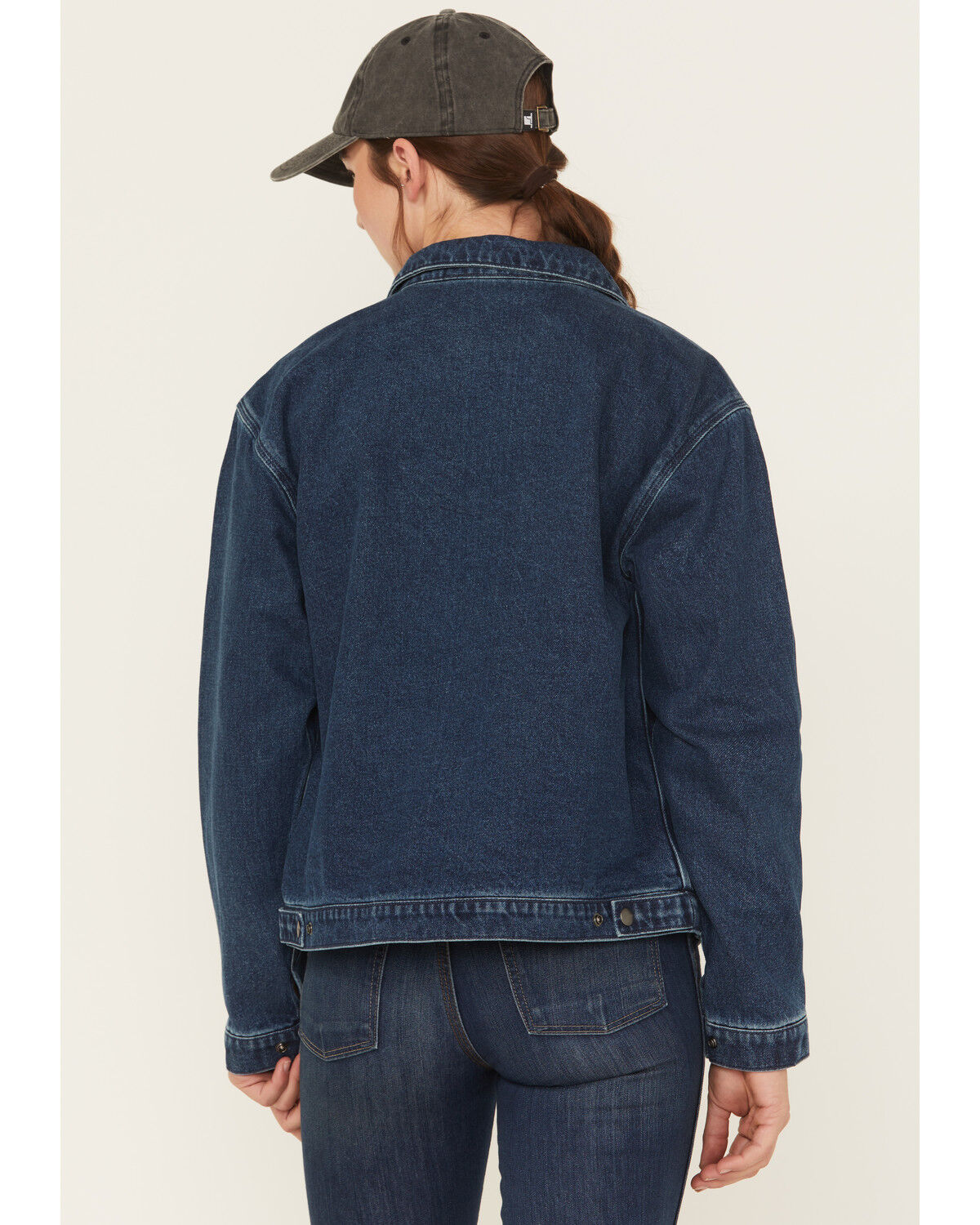 Image #4 - Carhartt Women's Detroit Loose Fit Denim Jacket, Medium Blue, hi-res
