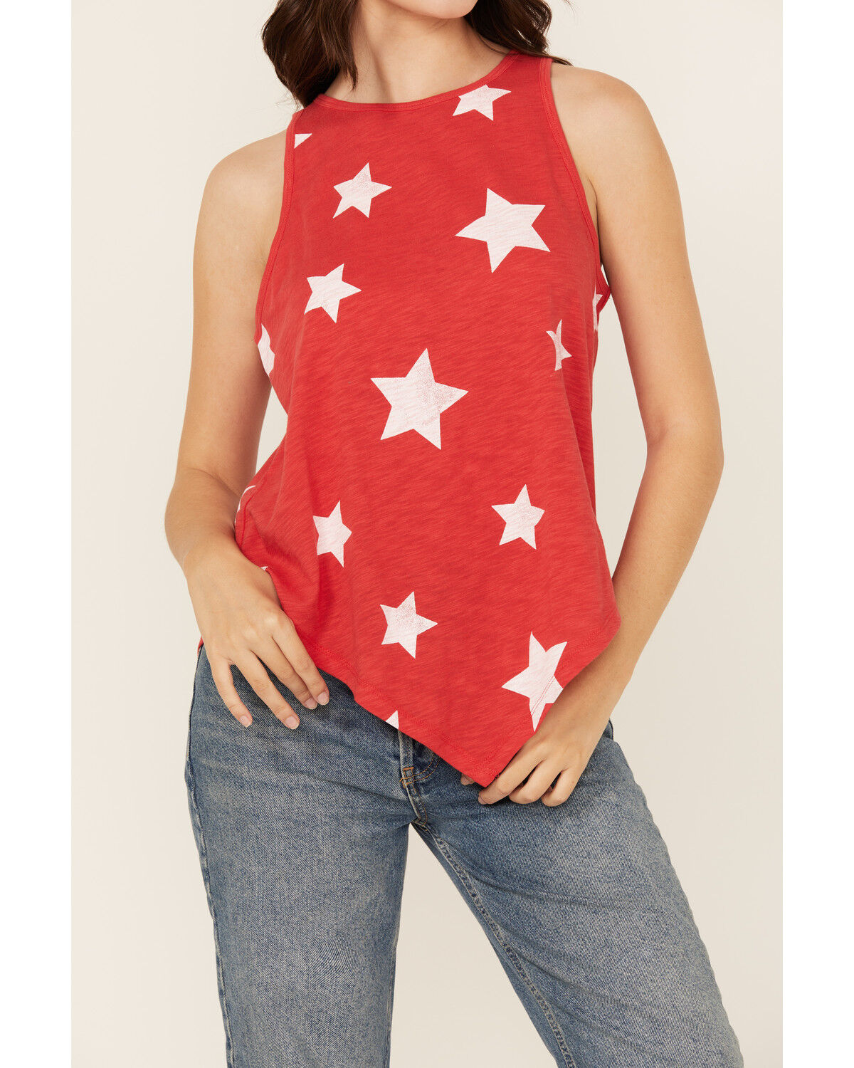 Image #3 - Wrangler Retro Women's Star Bandana Hem Tank, Red, hi-res
