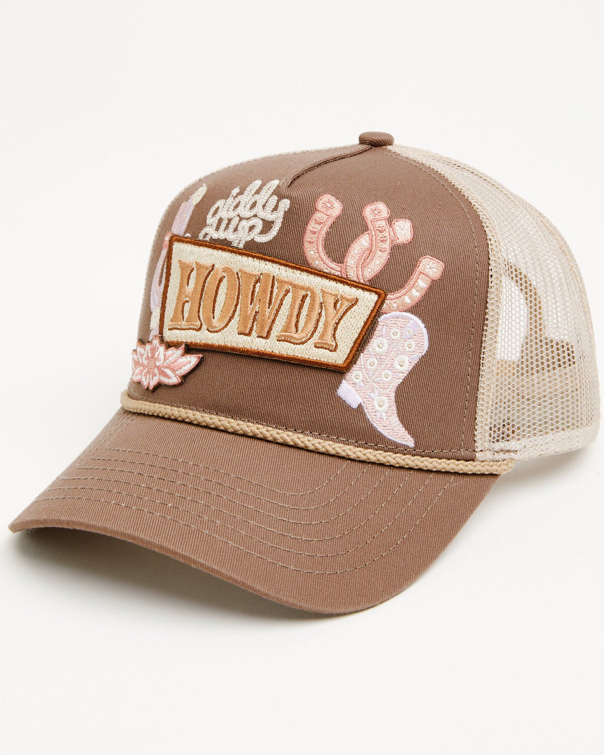 Image #1 - Shyanne Girls' Howdy Ball Cap, Brown, hi-res