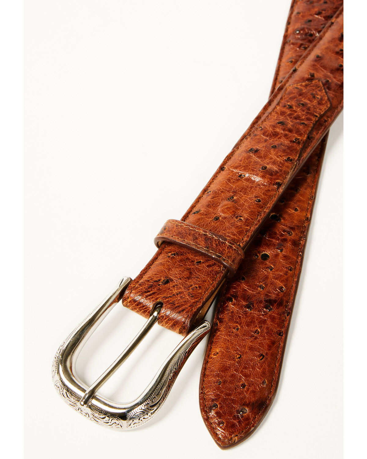 Image #2 - Cody James Black 1978® Men's Dawson Exotic Full Quill Ostrich Leather Belt, Cognac, hi-res
