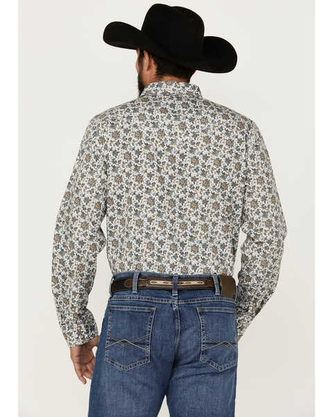 Image #4 - Moonshine Spirit Men's Strummin Floral Print Long Sleeve Snap Western Shirt , White, hi-res
