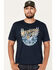 Moonshine Spirit Men's Wing Guitar Graphic Short Sleeve T-Shirt , Navy, hi-res