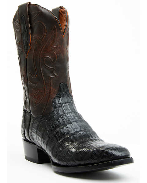 Dan Post Men's Exotic Caiman 12" Western Boots - Medium Toe, Black, hi-res