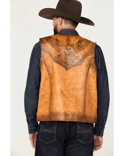 Image #4 - Kobler Leather Men's Eagle Leather Vest , Beige, hi-res