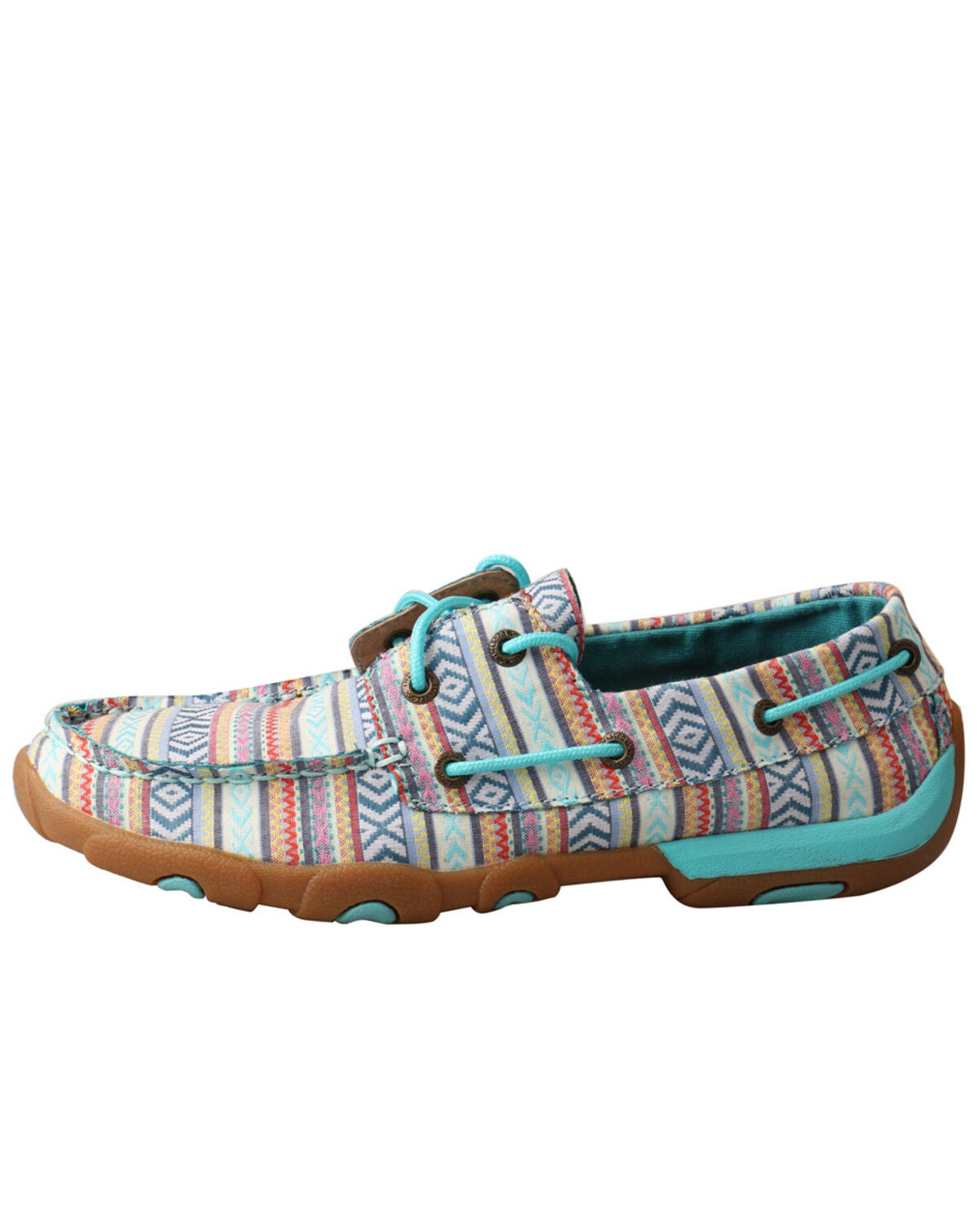 turquoise boat shoes