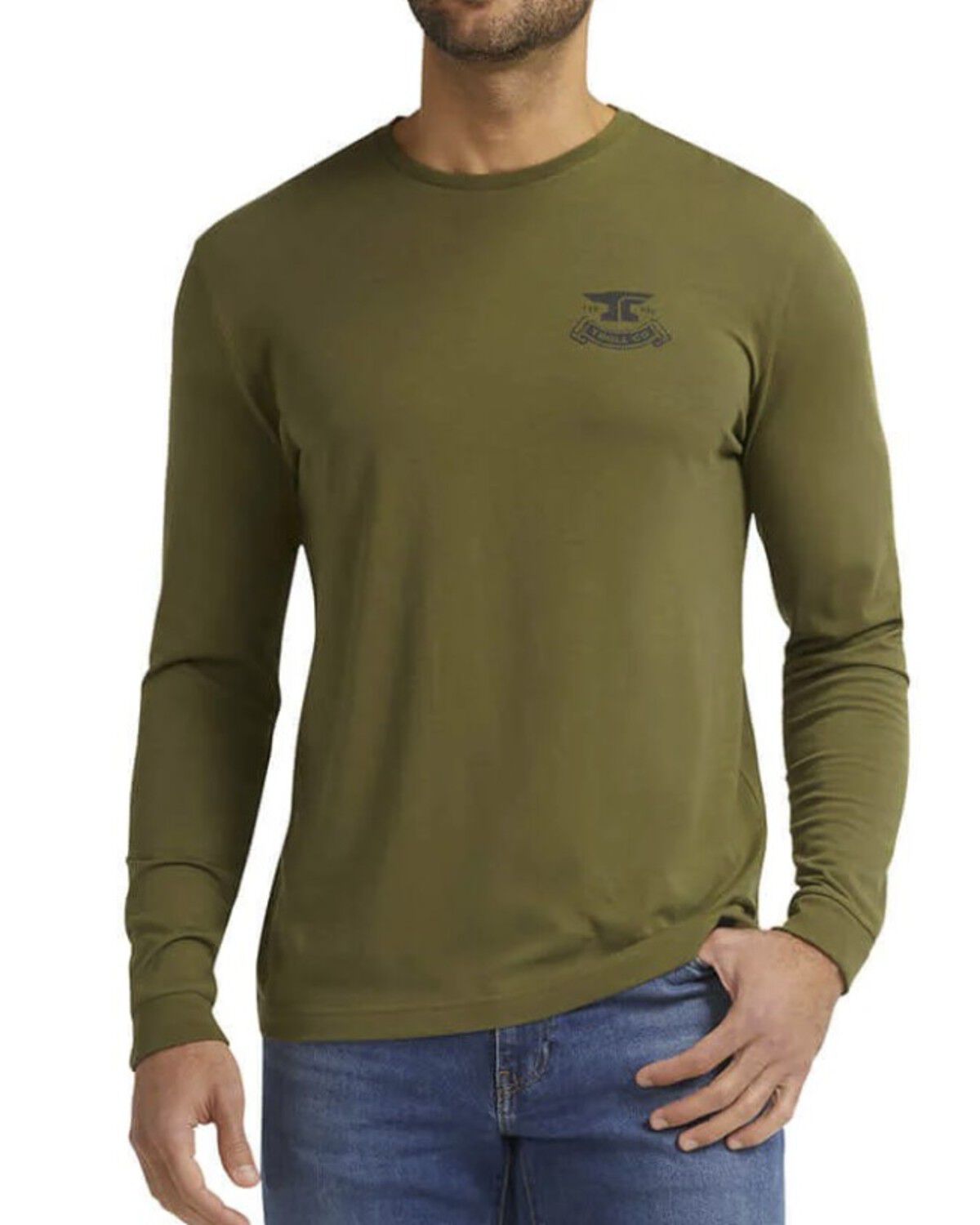 Image #2 - Troll Co Men's Haggler Long Sleeve Graphic Shirt, Olive, hi-res