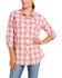 Ariat Women's Calypso Plaid Print Rebar Made Tough Durastretch Long Sleeve Button Down Work Shirt , Red, hi-res