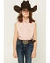 Image #1 - Ely Walker Girls' Striped Western Icon Sleeveless Snap Western Shirt, Pink, hi-res