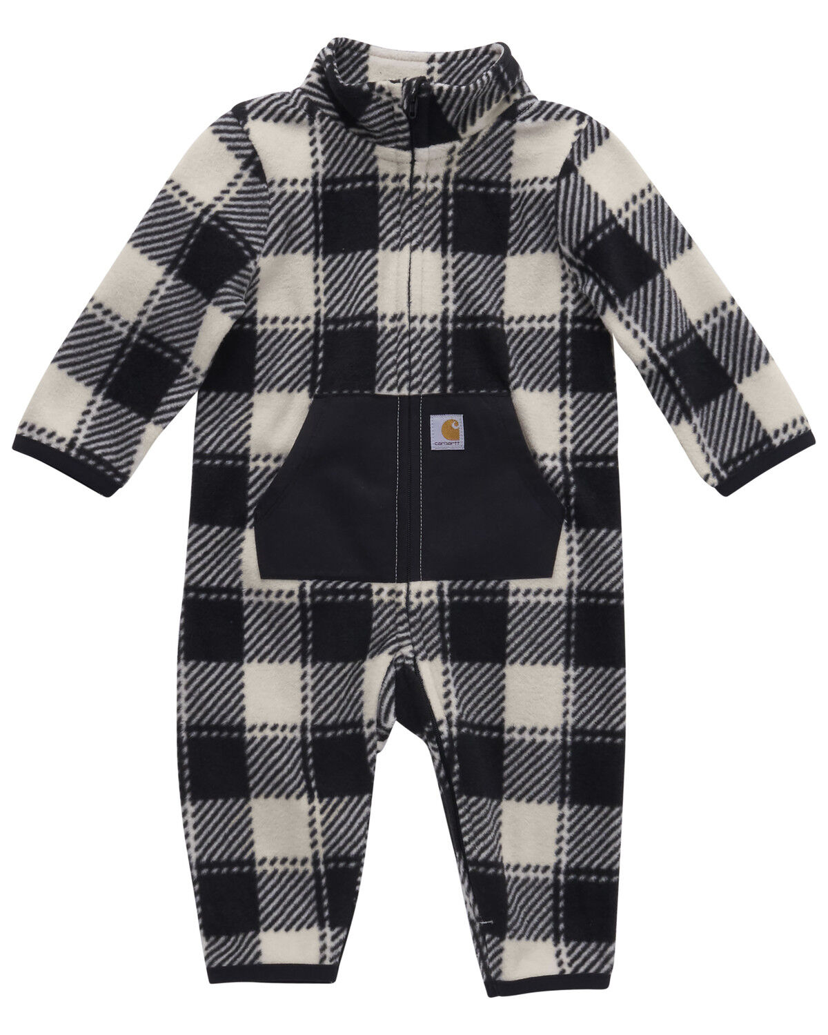 Image #1 - Carhartt Infant Boys' Plaid Print Long Sleeve Onesie, Black, hi-res