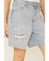Image #2 - Show Me Your Mumu Women's Brentwood Distressed Denim Jean Shorts, Blue, hi-res