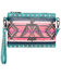 Montana West Women's Turquoise Southwest Print Crossbody Wallet, Turquoise, hi-res