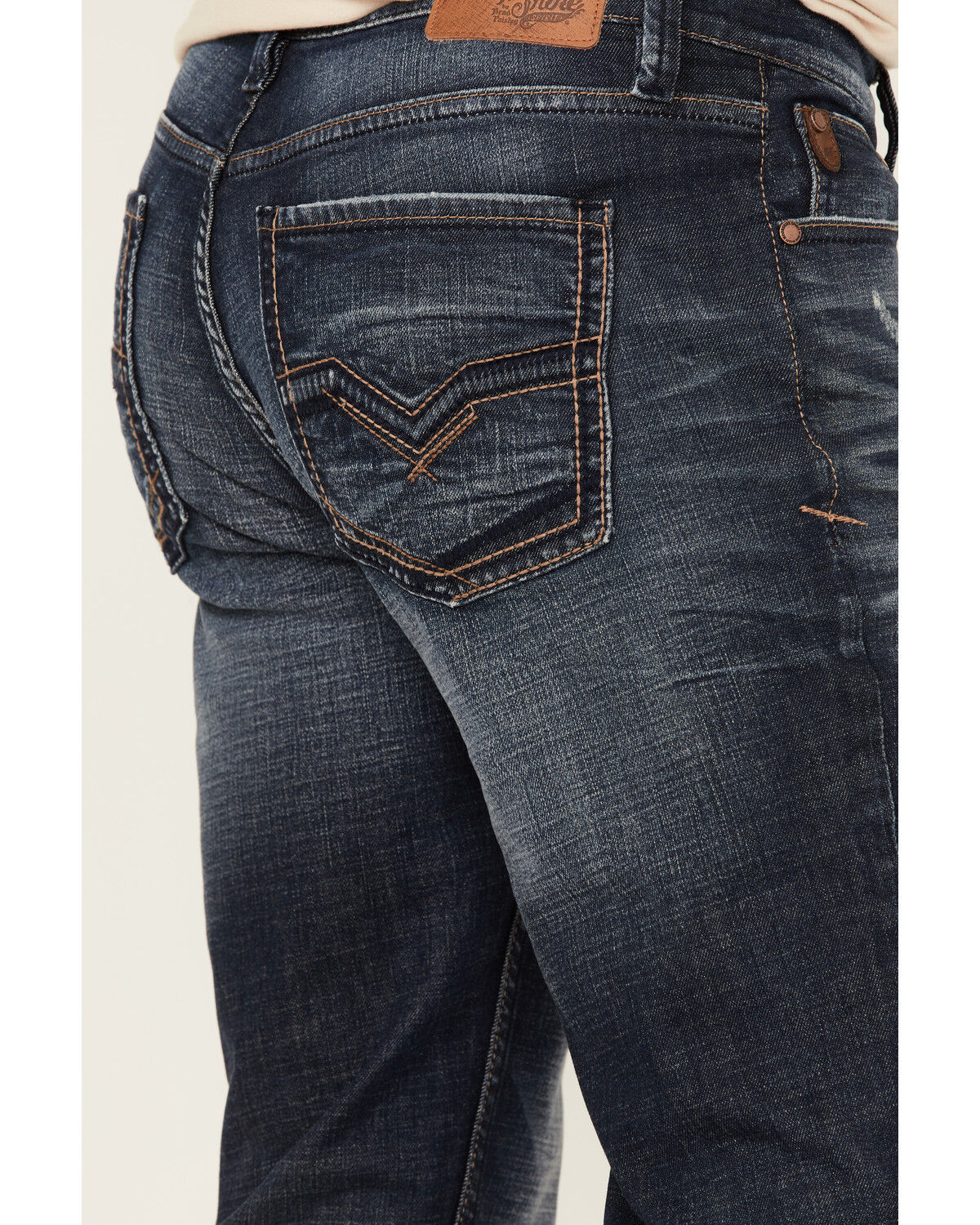 Image #2 - Moonshine Spirit Men's Wheelhouse Medium Dark Wash Stretch Slim Straight Jeans, Dark Medium Wash, hi-res