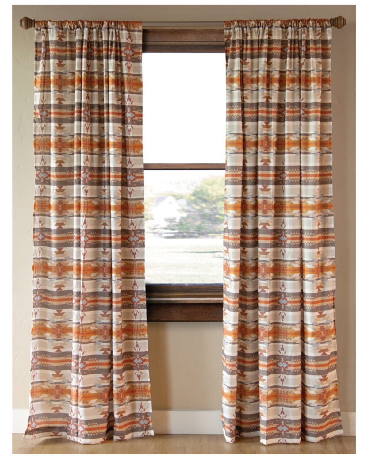 Carstens Home Wrangler Amarillo Sunset Curtains, Orange, hi-res