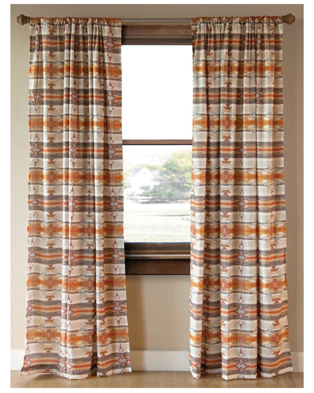 Image #1 - Carstens Home Wrangler Amarillo Sunset Curtains, Orange, hi-res