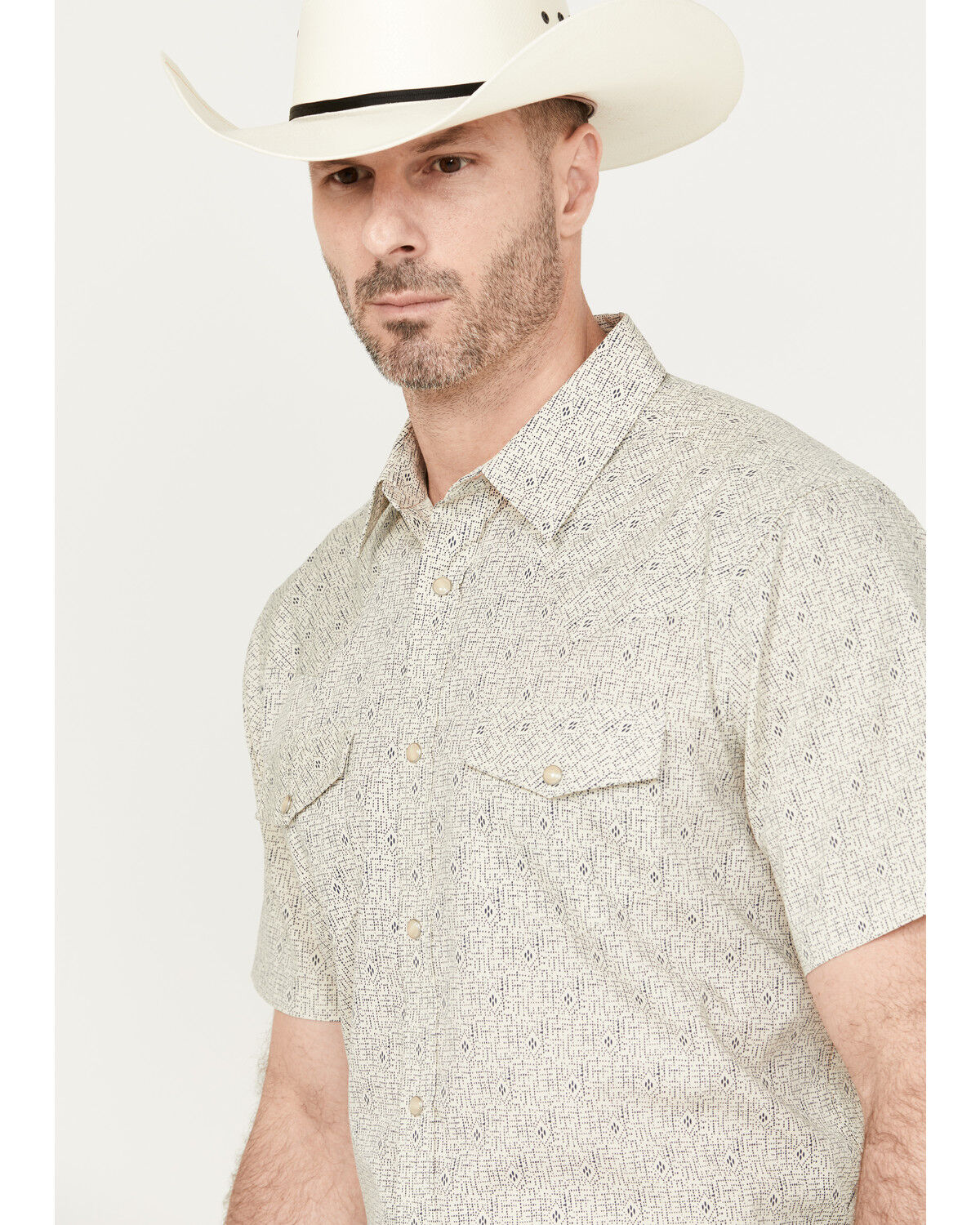 Image #2 - Gibson Trading Co. Men's Treasure Map Short Sleeve Western Pearl Snap Shirt, Tan, hi-res