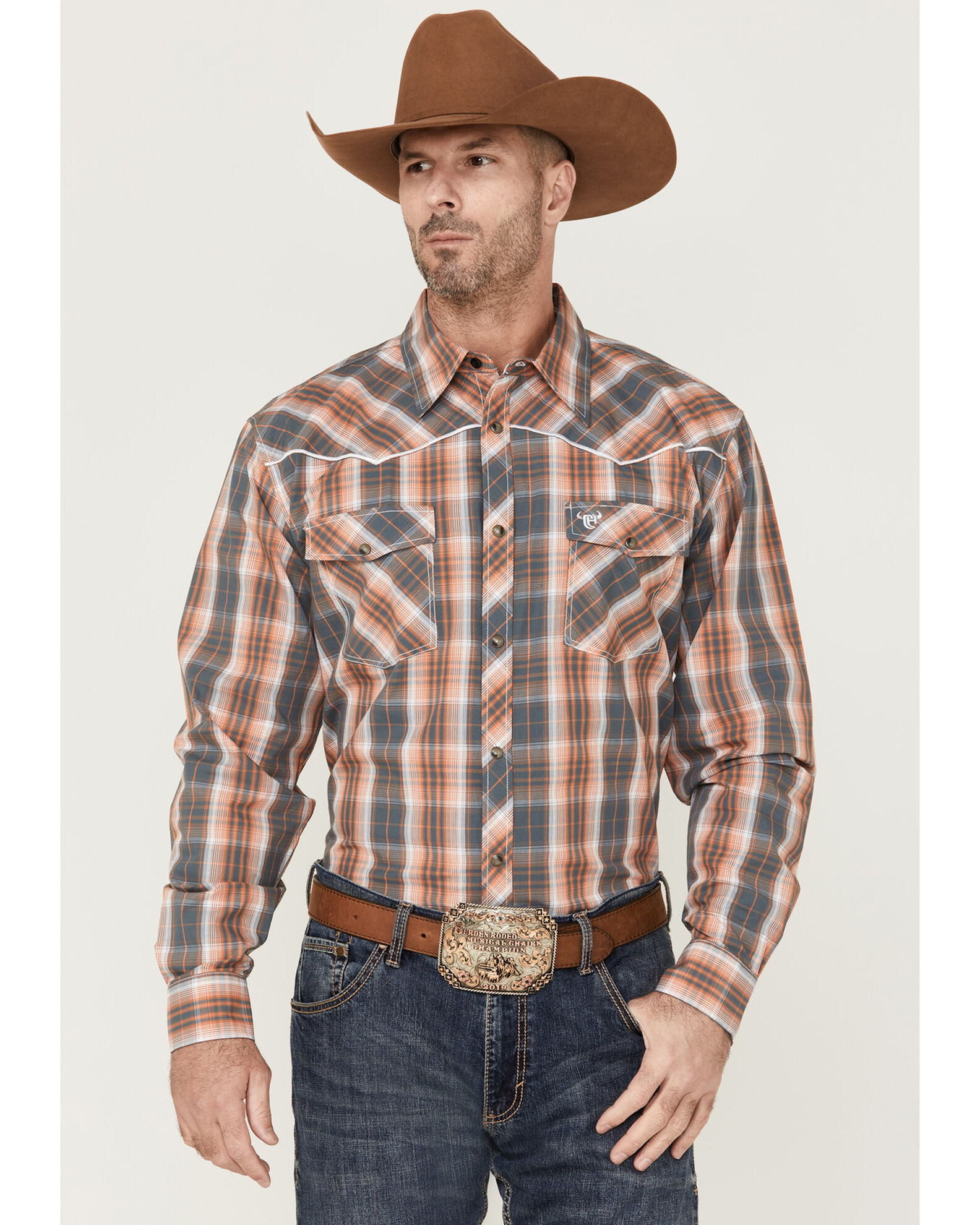 Cowboy Hardware Men's Hermosillo Large Plaid Long Sleeve Snap Western Shirt