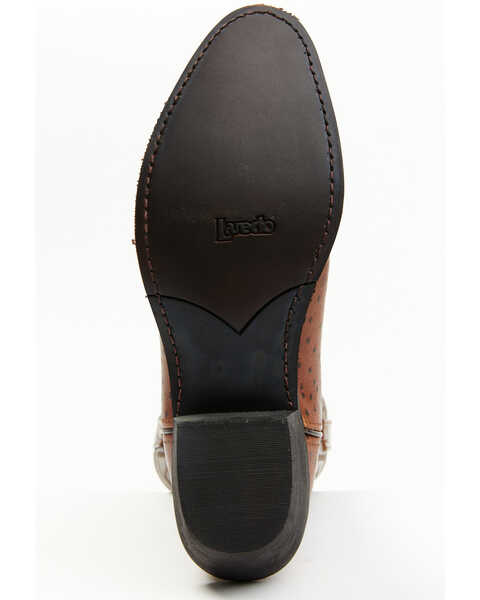 Laredo Men's Ostrich Print Western Boots - Medium Toe, Tan, hi-res
