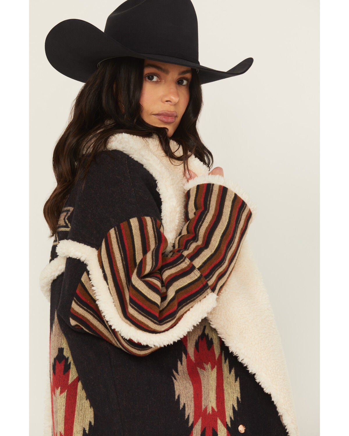 Image #2 - Wrangler X Lainey Wilson Women's Southwest Coat, Black, hi-res