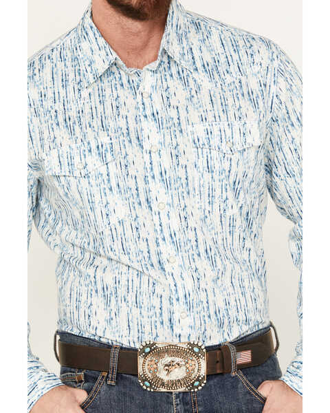 Image #3 - Wrangler 20X Men's Advanced Comfort Long Sleeve Western Snap Shirt, Blue, hi-res
