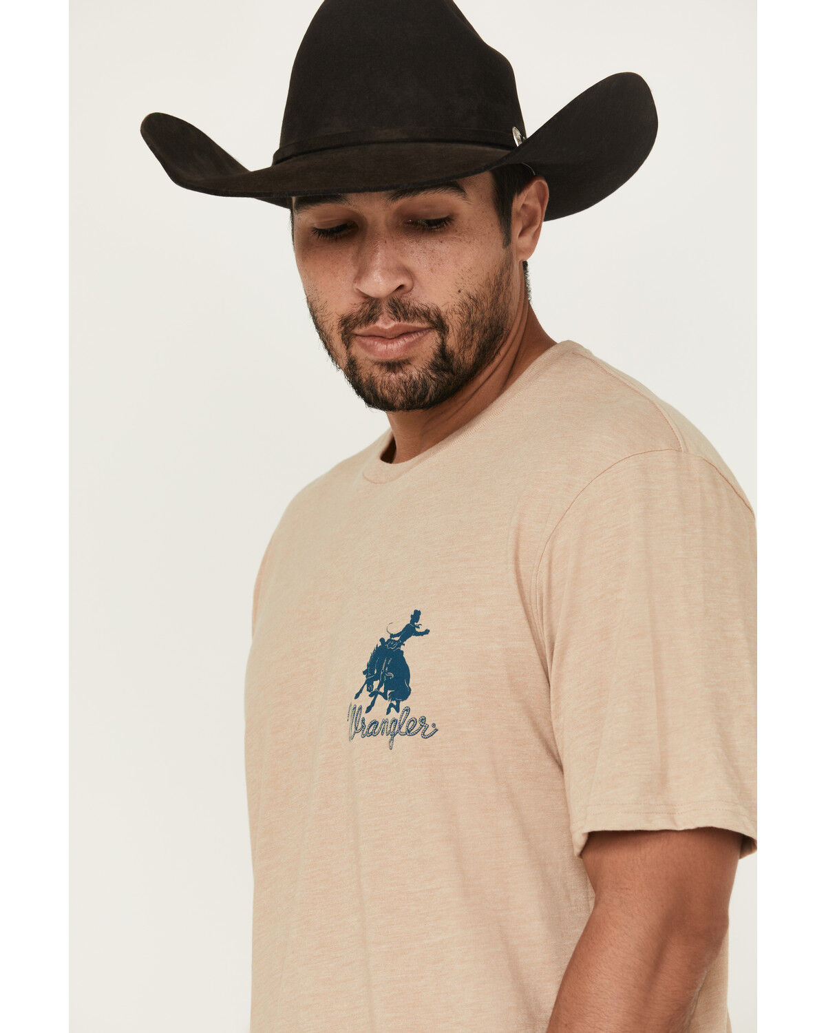 Image #2 - Wrangler Men's Vivian Los Vaqueros Short Sleeve Graphic T-Shirt, Tan, hi-res