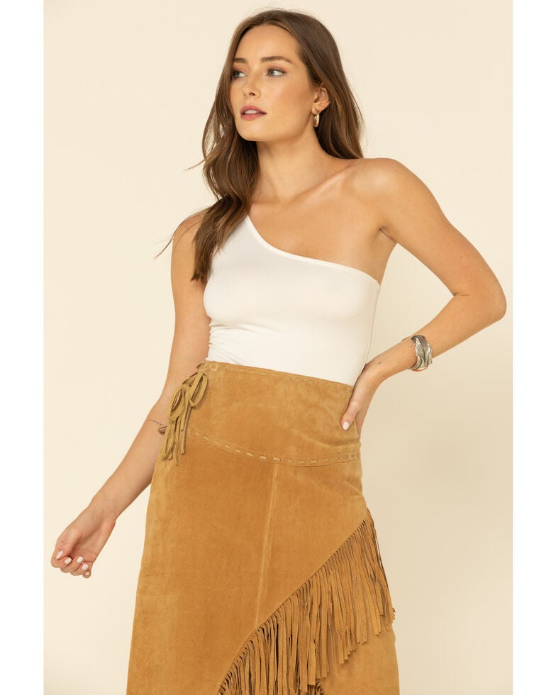 Scully Suede Leather Fringe Skirt Sheplers