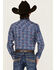 Rough Stock by Panhandle Boys' Paisley Stripe Wallpaper Print Long Sleeve Pearl Snap Shirt, Navy, hi-res