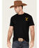 Changes Men's Yellowstone Dutton Ranch Gradient Rider Silhouette Graphic Short Sleeve T-Shirt  , Black, hi-res