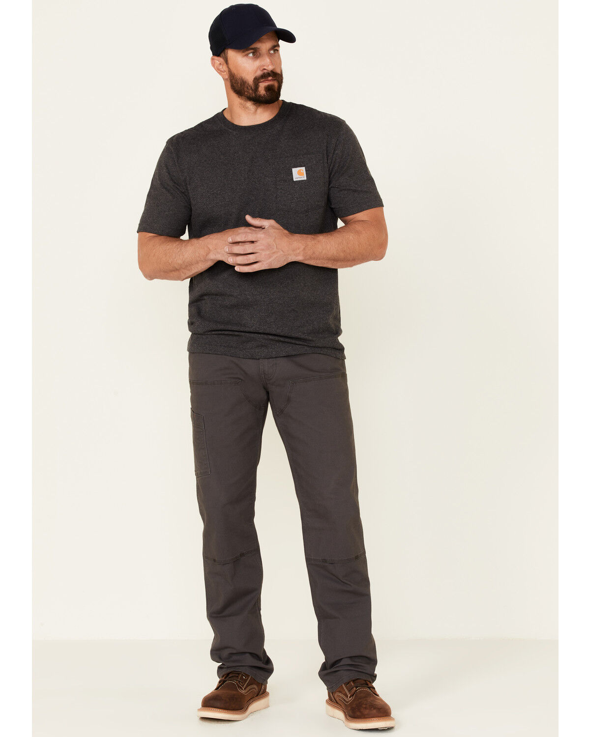 Image #1 - Ariat Men's Rebar M7 Durastretch Made Tough Double Front Straight Leg Work Pants, Grey, hi-res