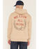 Image #1 - Troll Co Men's No Luck All Work Graphic Hooded Sweatshirt, Taupe, hi-res