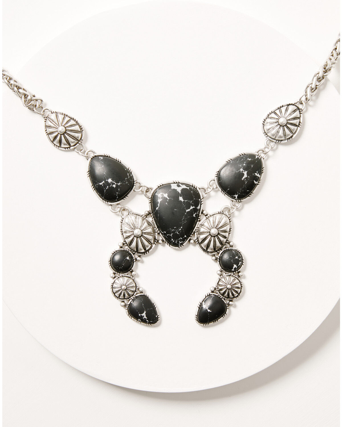 Image #1 - Idyllwind Women's Patomic Statement Squash Blossom Necklace, Silver, hi-res