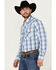 Image #2 - Wrangler 20X Men's Advanced Comfort Plaid Print Long Sleeve Snap Stretch Western Shirt -Tall , Blue, hi-res