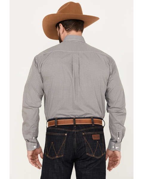 Image #4 - Stetson Men's Diamond Geo Print Long Sleeve Button Down Western Shirt, Grey, hi-res