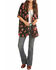 Rock & Roll Denim Women's Floral Printed Short Sleeve Kimono , Black, hi-res