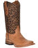 Circle G Girls' Leopard Print Western Boots - Square Toe, Honey, hi-res