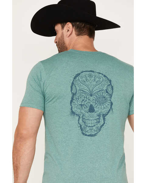 Image #4 - Moonshine Spirit Men's Sugar Skull Short Sleeve Graphic T-Shirt, Green, hi-res