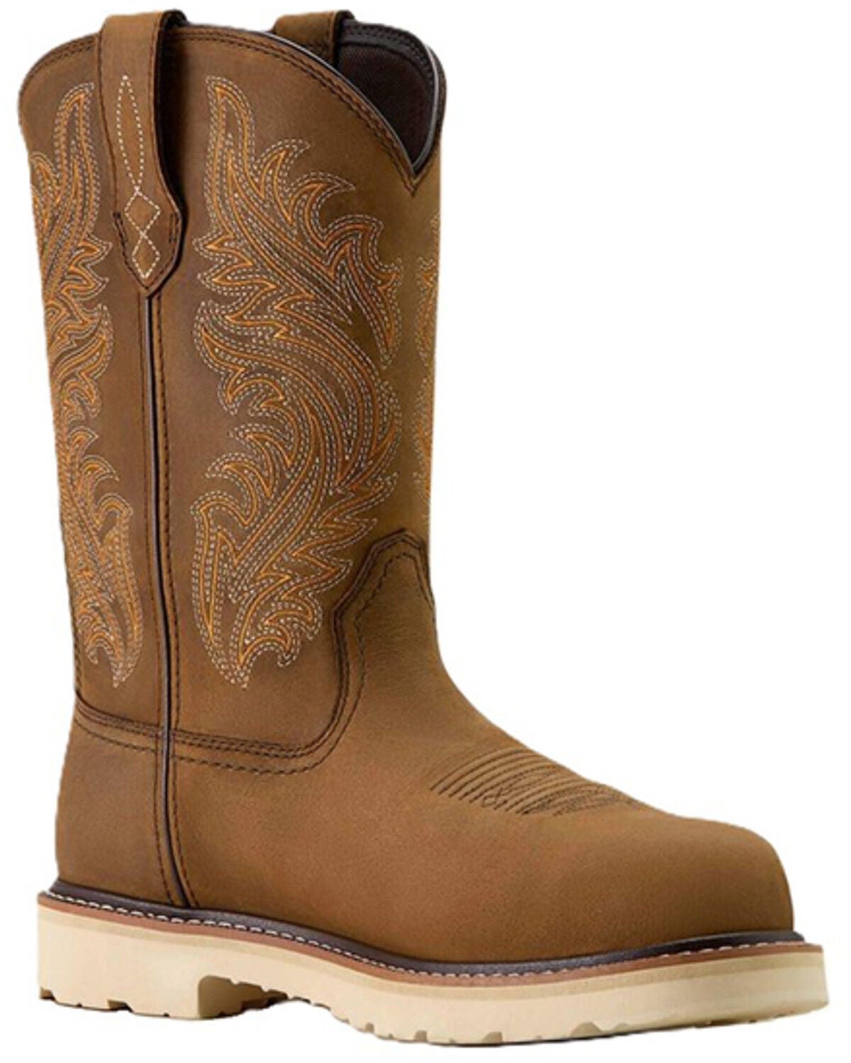 Image #1 - Ariat Men's Activator Argo Waterproof Pull-On Work Boots - Composite Toe, Brown, hi-res