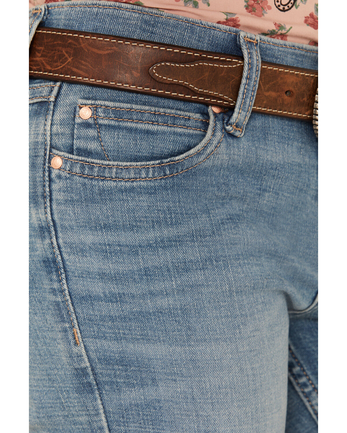Image #2 - Wrangler Girls' Germaine Medium Wash Bootcut Stretch Denim Jeans, Medium Wash, hi-res