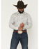 Image #1 - Gibson Trading Co Men's Wall Flower Paisley Print Long Sleeve Button-Down Western Shirt, White, hi-res
