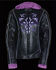 Image #5 - Milwaukee Leather Women's 3/4 Leather Jacket With Reflective Tribal Detail, Black/purple, hi-res