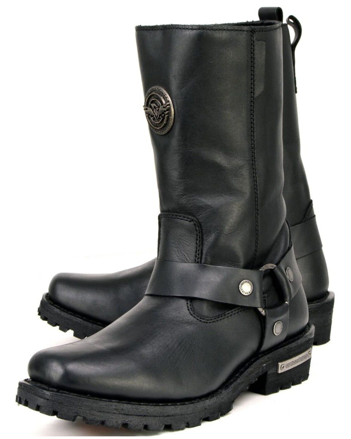 Image #3 - Milwaukee Leather Women's 11" Classic Harness Boots - Square Toe, Black, hi-res