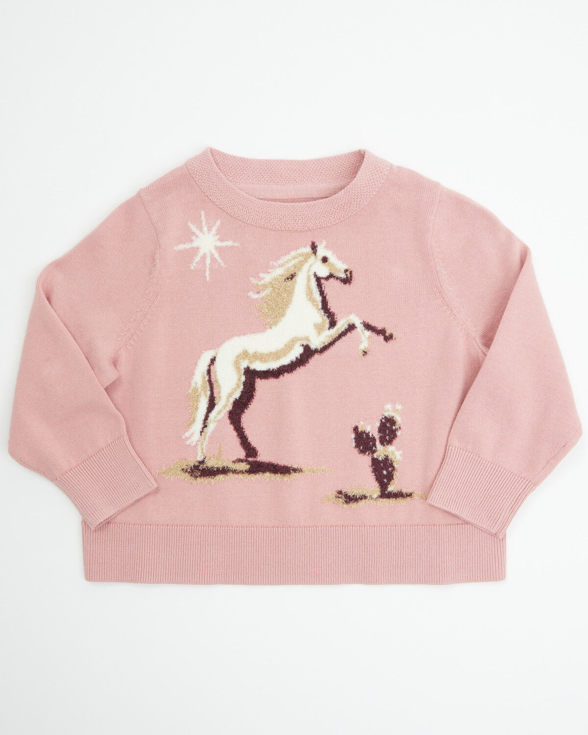 Image #1 - Shyanne Toddler Girls' Horse Pullover Knit Sweater, Mauve, hi-res