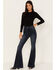 Image #1 - Shyanne Women's Dark Wash High Rise Eden Stretch Flare Jeans, Dark Wash, hi-res