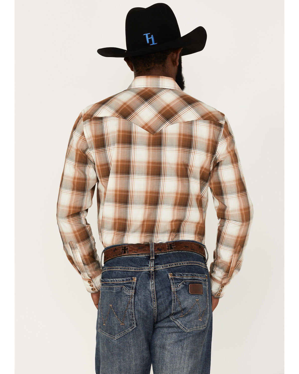 Image #4 - Pendleton Men's Frontier Large Plaid Snap Western Shirt, Brown, hi-res
